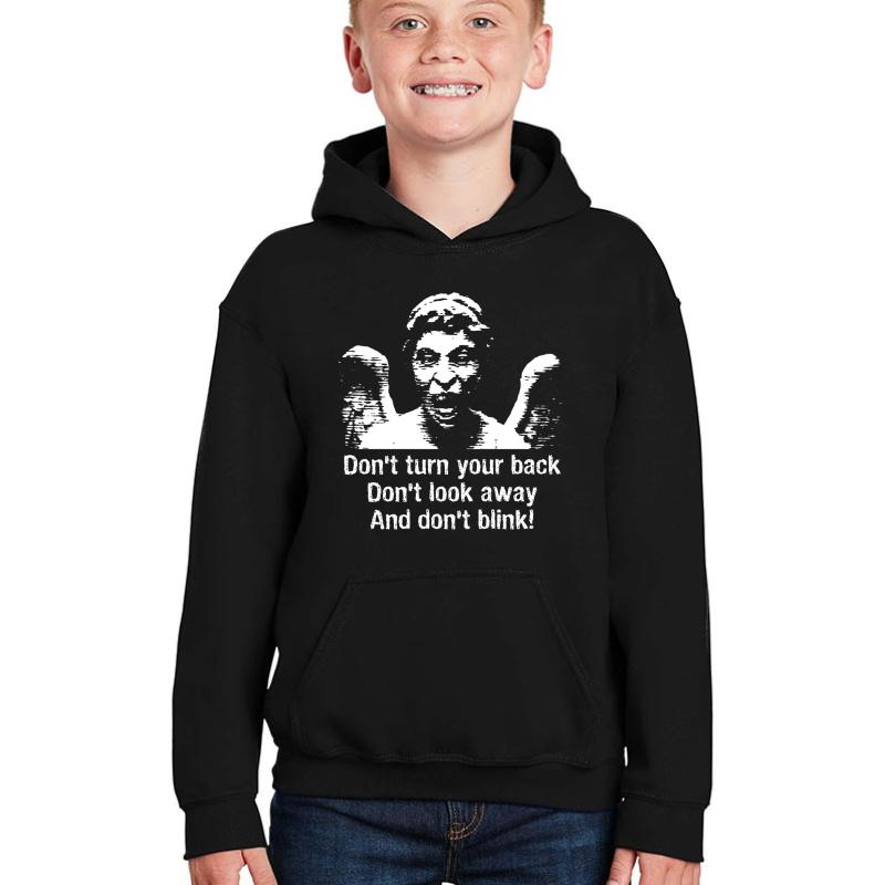 Weeping Angel Don't Blink... Youth Hooded Sweatshirt Boy Black