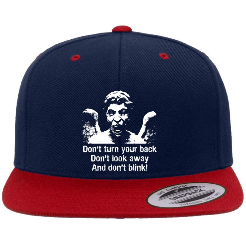 Weeping Angel Don't Blink... Premium Flat Bill Snapback Cap  Navy