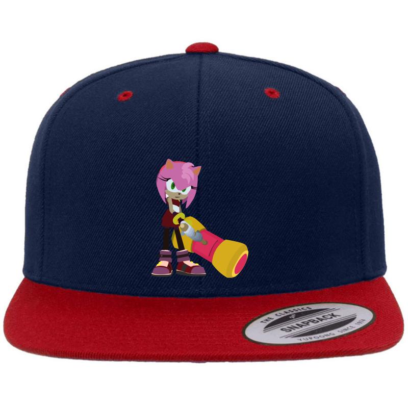 Amy Rose Premium Flat Bill Snapback Cap  Navy