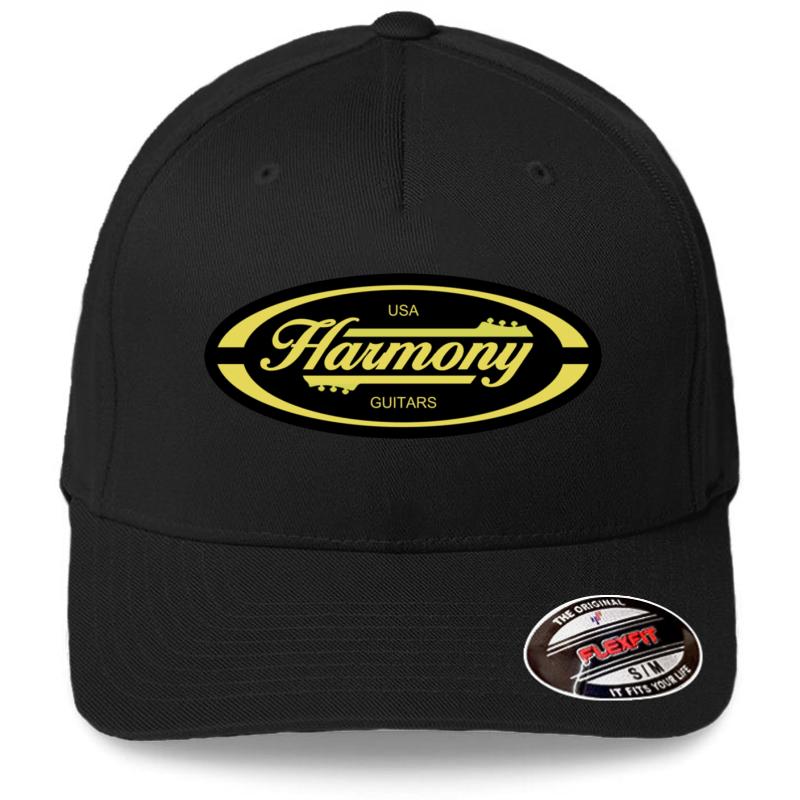 Vintage Harmony Guitars Flexfit Baseball Cap  Black