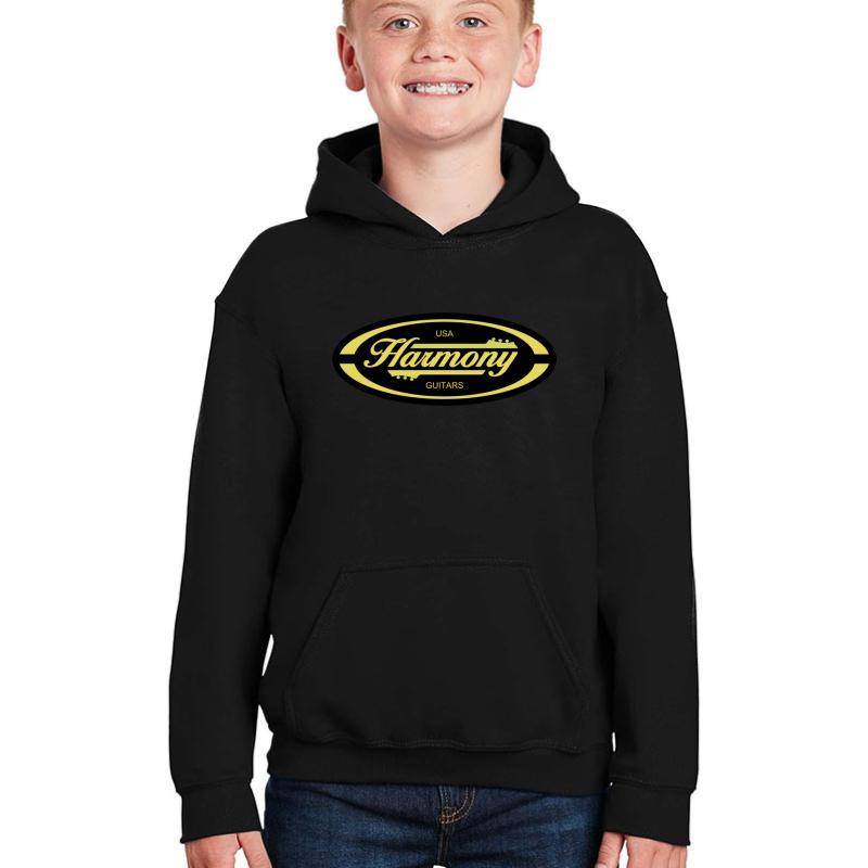 Vintage Harmony Guitars Youth Hooded Sweatshirt Boy Black