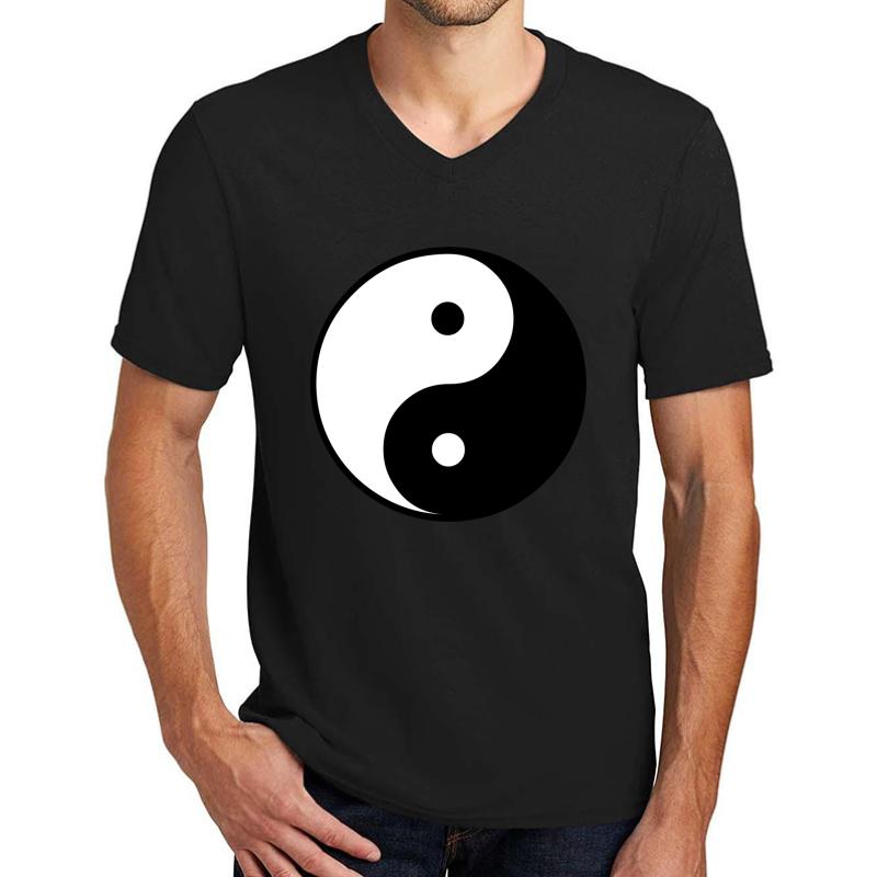 Yin Yang Unisex V-Neck T-Shirt Men Black