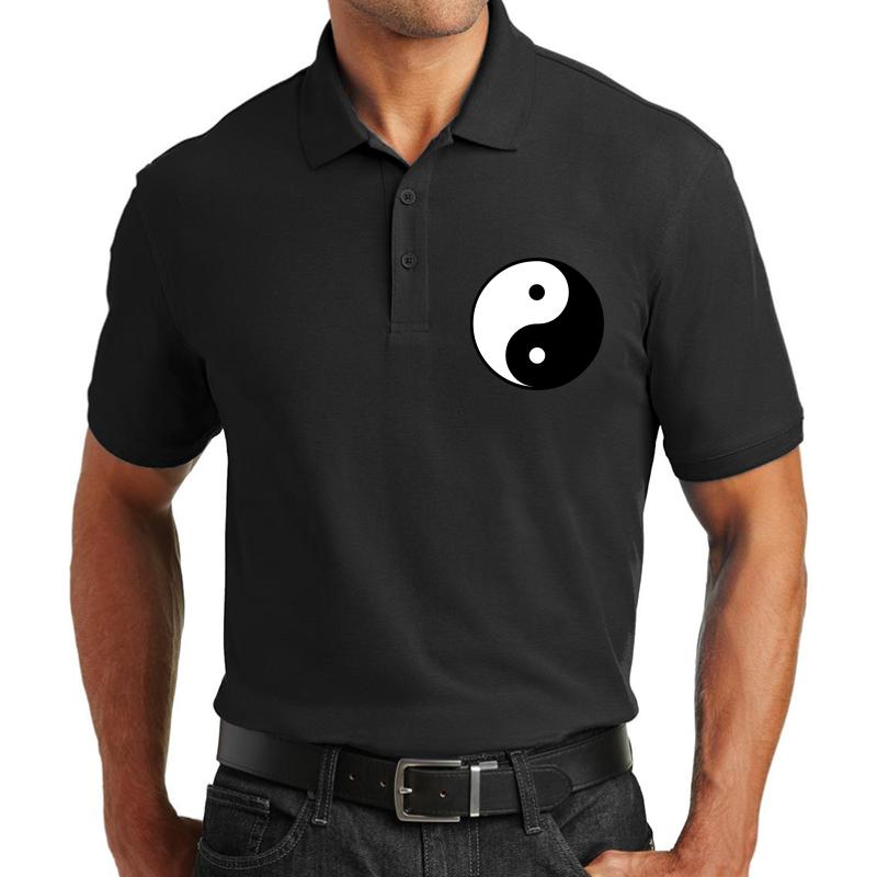 Yin Yang Unisex Polo Jersey Sport Shirt Men Black