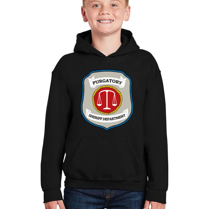 Wynonna Earp - Purgatory Sheriff Department Patch Youth Hooded Sweatshirt Boy Black