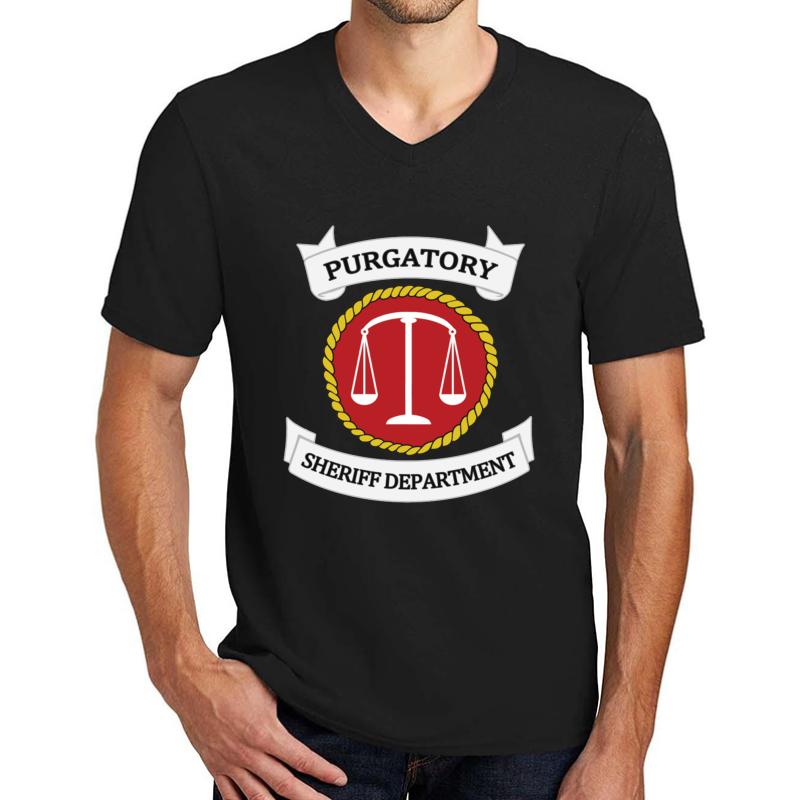 Wynonna Earp - Purgatory Sheriff Department Logo Unisex V-Neck T-Shirt Men Black