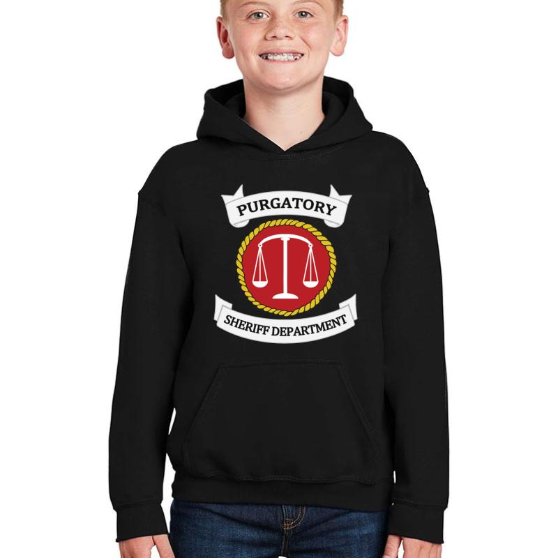 Wynonna Earp - Purgatory Sheriff Department Logo Youth Hooded Sweatshirt Boy Black