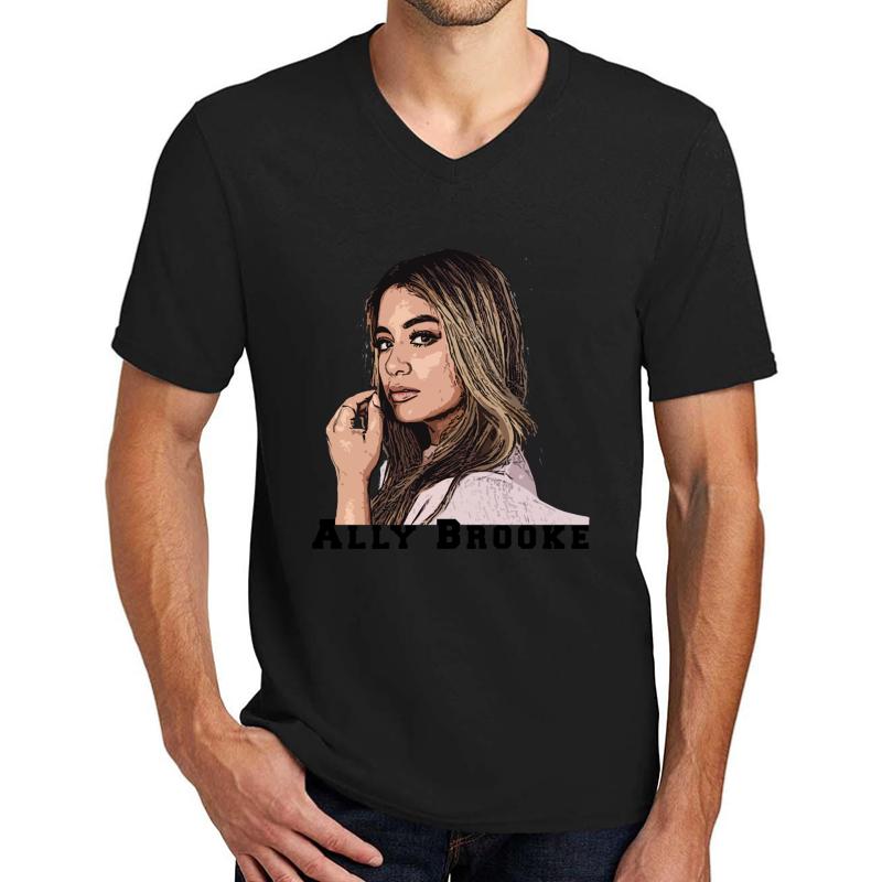 Ally Brooke Unisex V-Neck T-Shirt Men Black