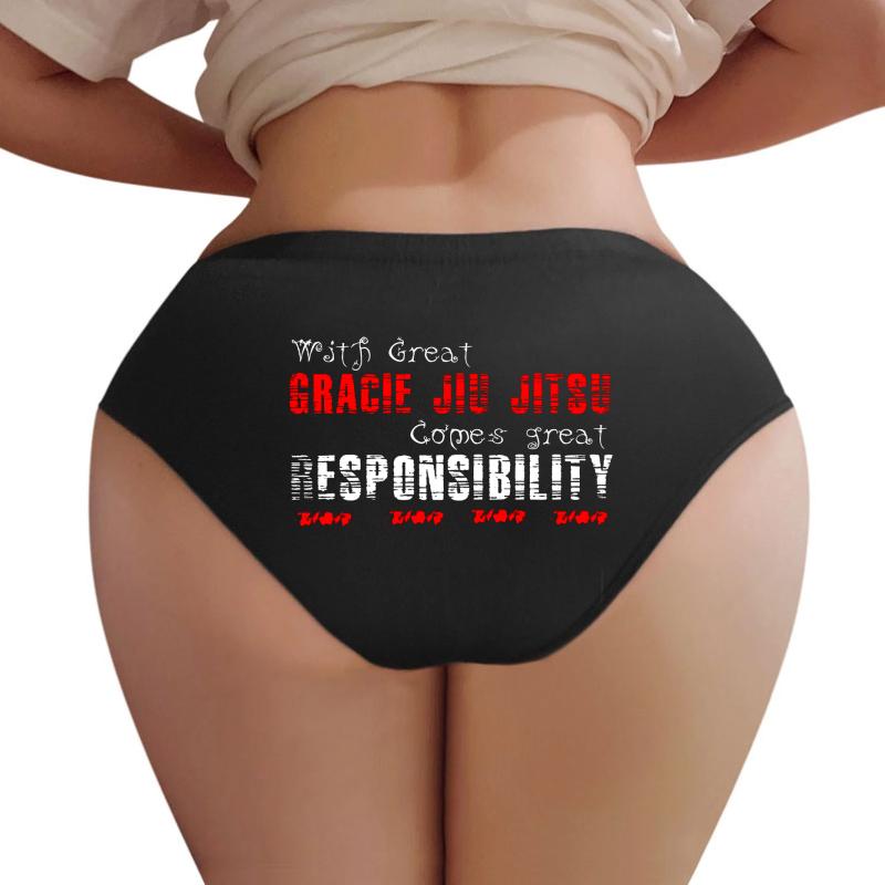 With Great Gracie Jiu Jitsu Comes Great Responsibility Women Underwear Panties Women Black