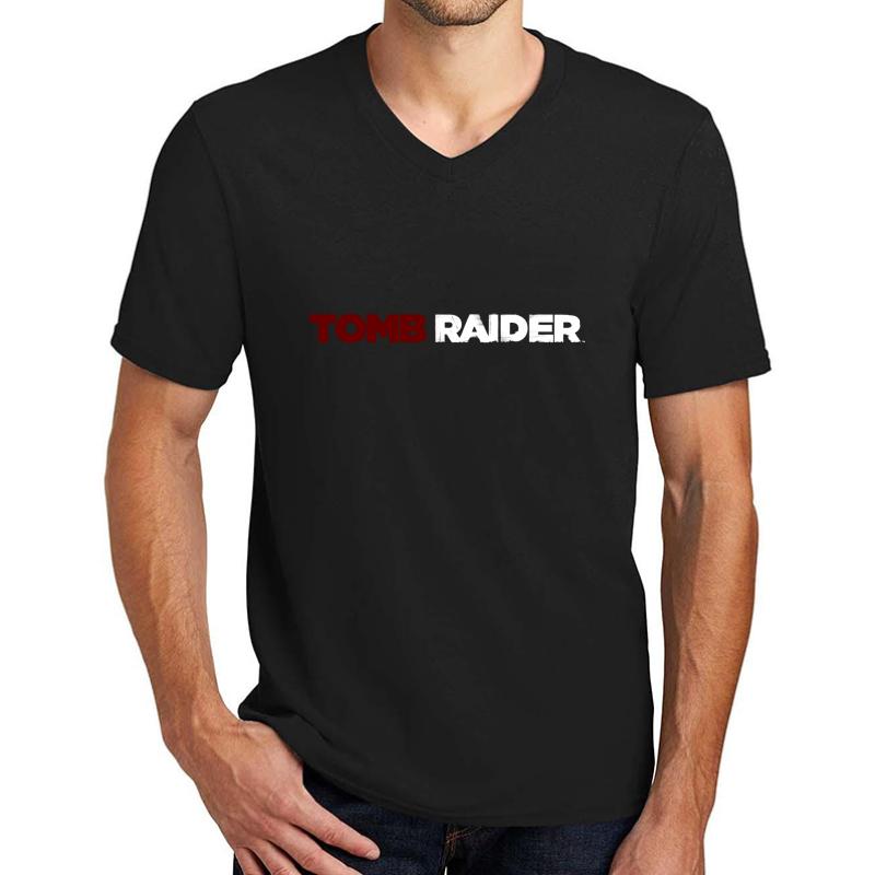 Tomb Raider Logo 2013  Unisex V-Neck T-Shirt Men Black