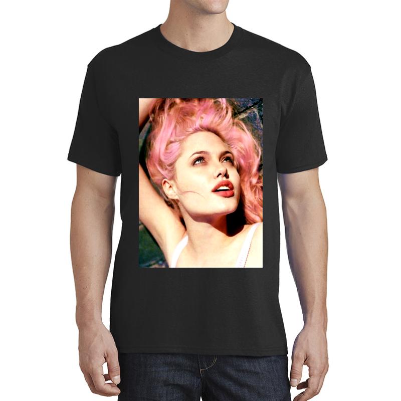 Young Angelina Jolie Unisex T-Shirt Men Black