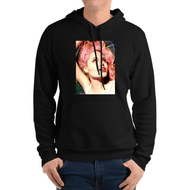 Young Angelina Jolie Unisex Hooded Sweatshirt Men Black