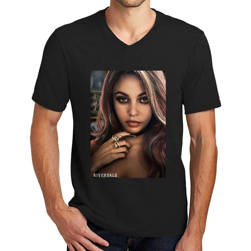 Toni Topaz Unisex V-Neck T-Shirt Men Black