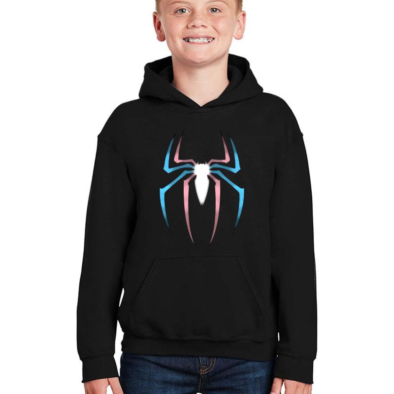 Trans Spider-Man Logo V1 Youth Hooded Sweatshirt Boy Black