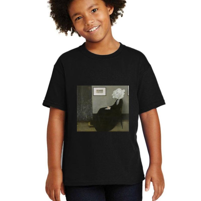 Whistler's Mother - Mr. Bean Youth T-Shirt Boy Black