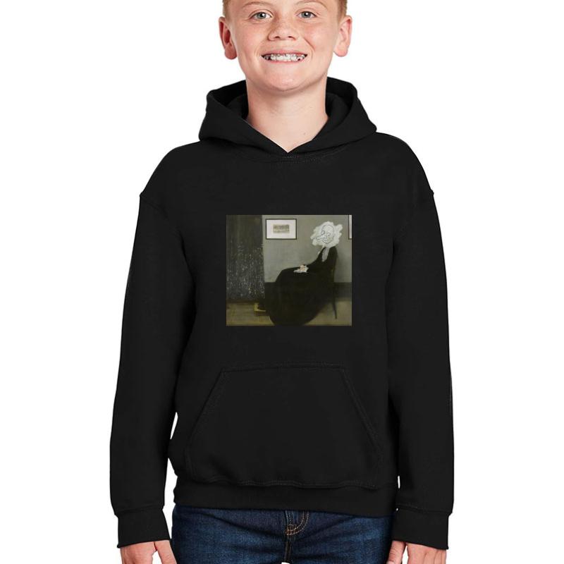 Whistler's Mother - Mr. Bean Youth Hooded Sweatshirt Boy Black