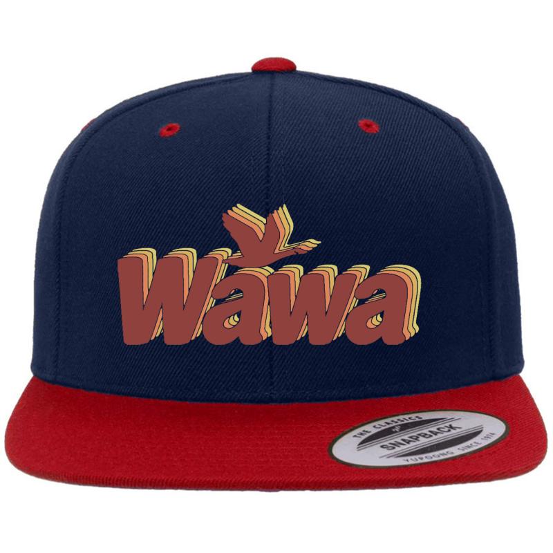 Wawa Premium Flat Bill Snapback Cap  Navy