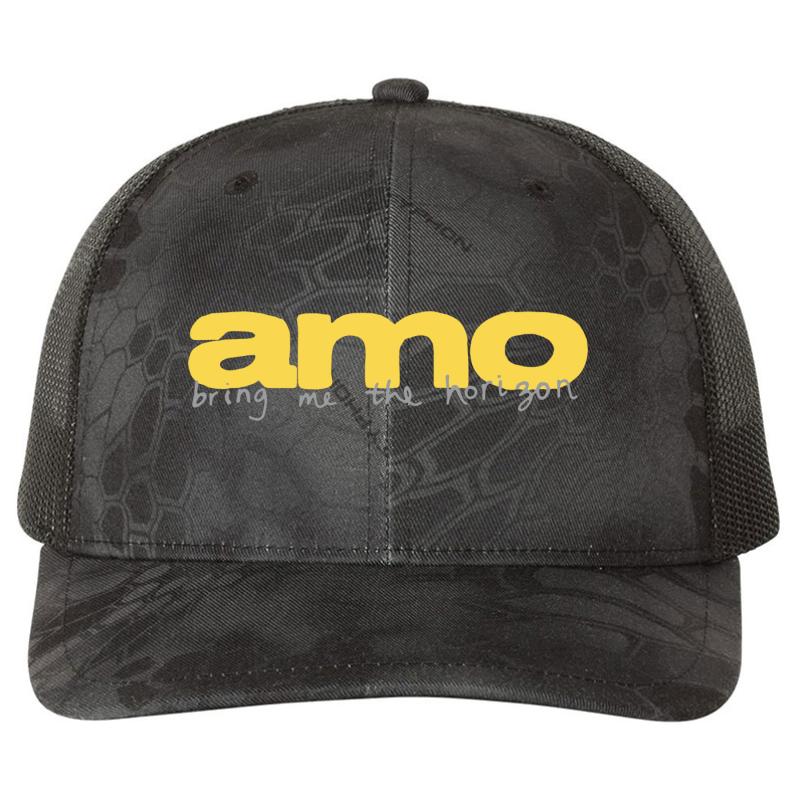 Amo Bring Me The Horizon Richardson Premium Trucker Snapback Cap  Kryptek Typhon Black