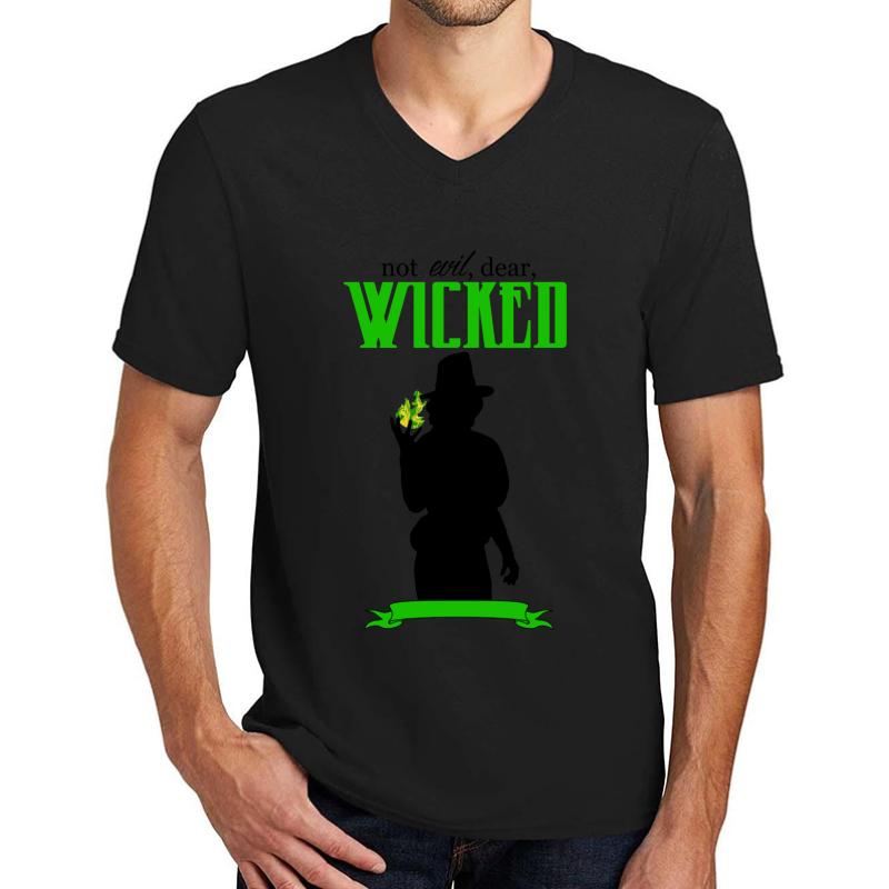 Zelena - Wicked Unisex V-Neck T-Shirt Men Black