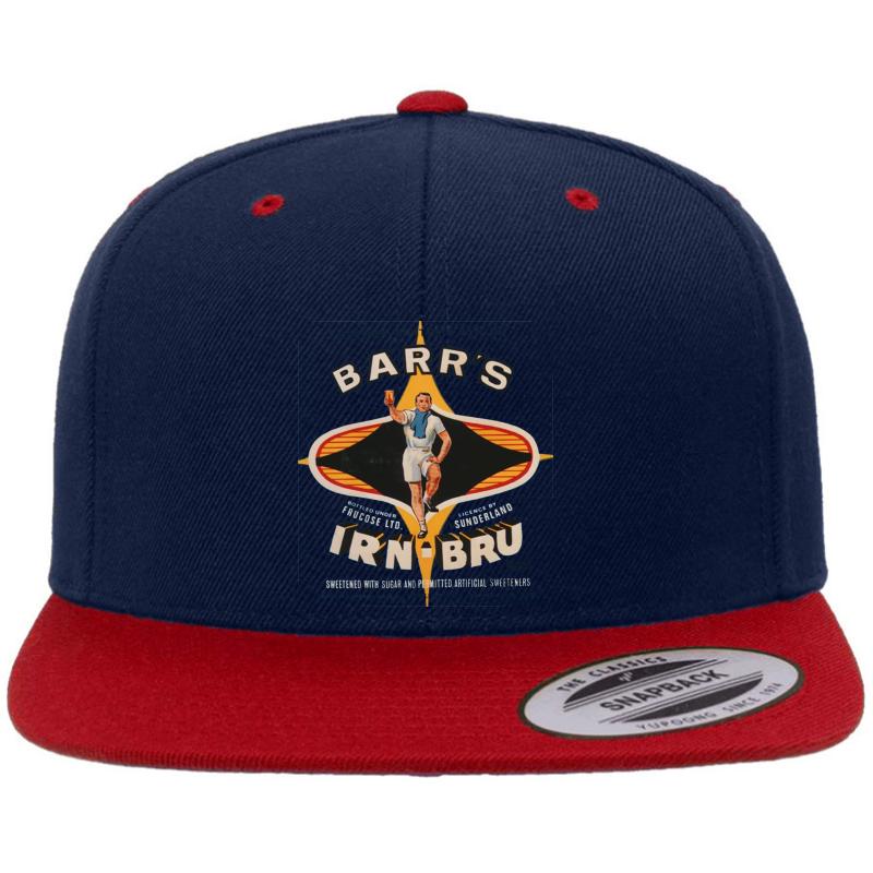 Vintage Irn-Bru Artwork Premium Flat Bill Snapback Cap  Navy