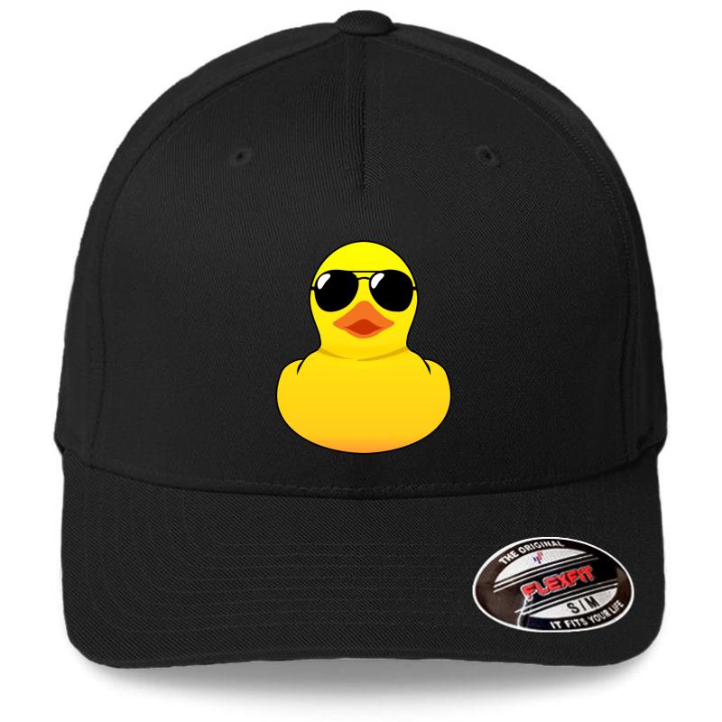 Yellow Cool Rubber Duck Flexfit Baseball Cap  Black