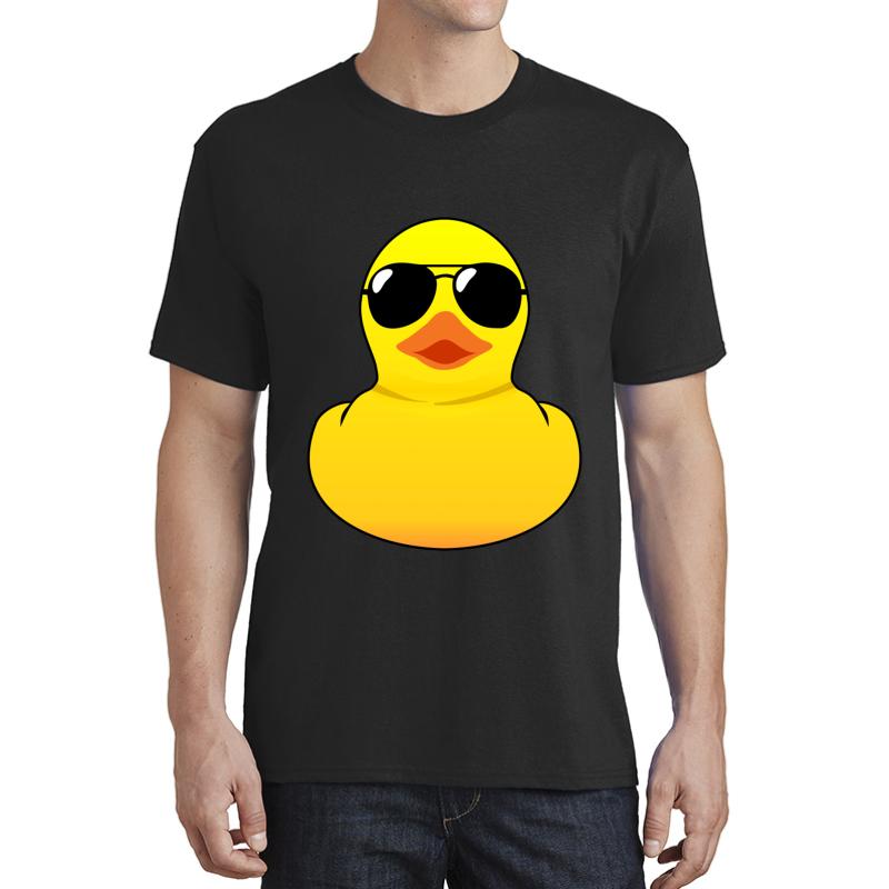 Yellow Cool Rubber Duck Unisex T-Shirt Men Black