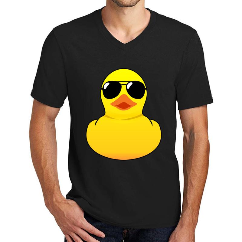 Yellow Cool Rubber Duck Unisex V-Neck T-Shirt Men Black