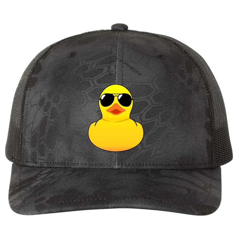 Yellow Cool Rubber Duck Richardson Premium Trucker Snapback Cap  Kryptek Typhon Black