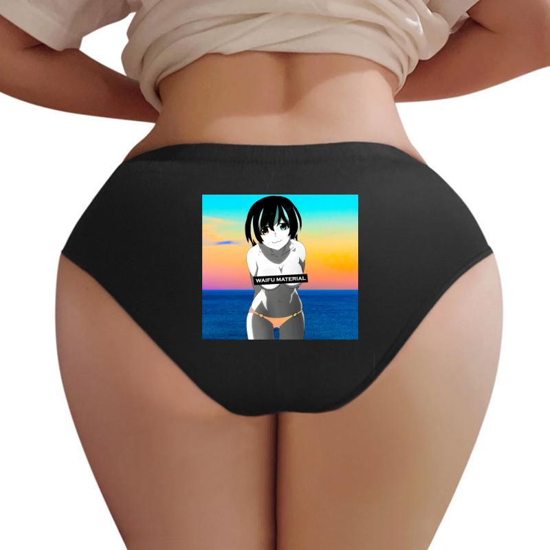 Waifu Material - Anime Girl Hanekawa Tsubasa Monogatari  Women Underwear Panties Women Black