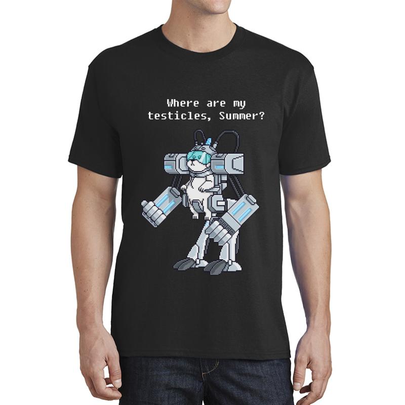 Where Are My Testicles - Mecha Snuffles - Rick And Morty Unisex T-Shirt Men Black