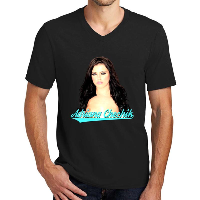 Adriana Chechik Unisex V-Neck T-Shirt Men Black