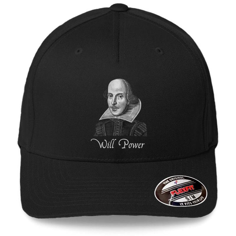 William Shakespeare Will Power Flexfit Baseball Cap  Black