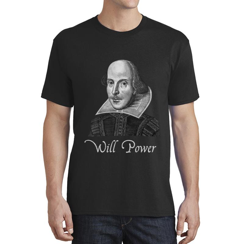 William Shakespeare Will Power Unisex T-Shirt Men Black