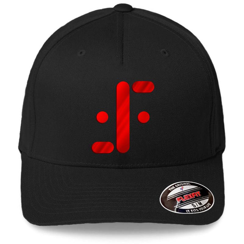 Visitor Symbol Classic 'V'  Flexfit Baseball Cap  Black