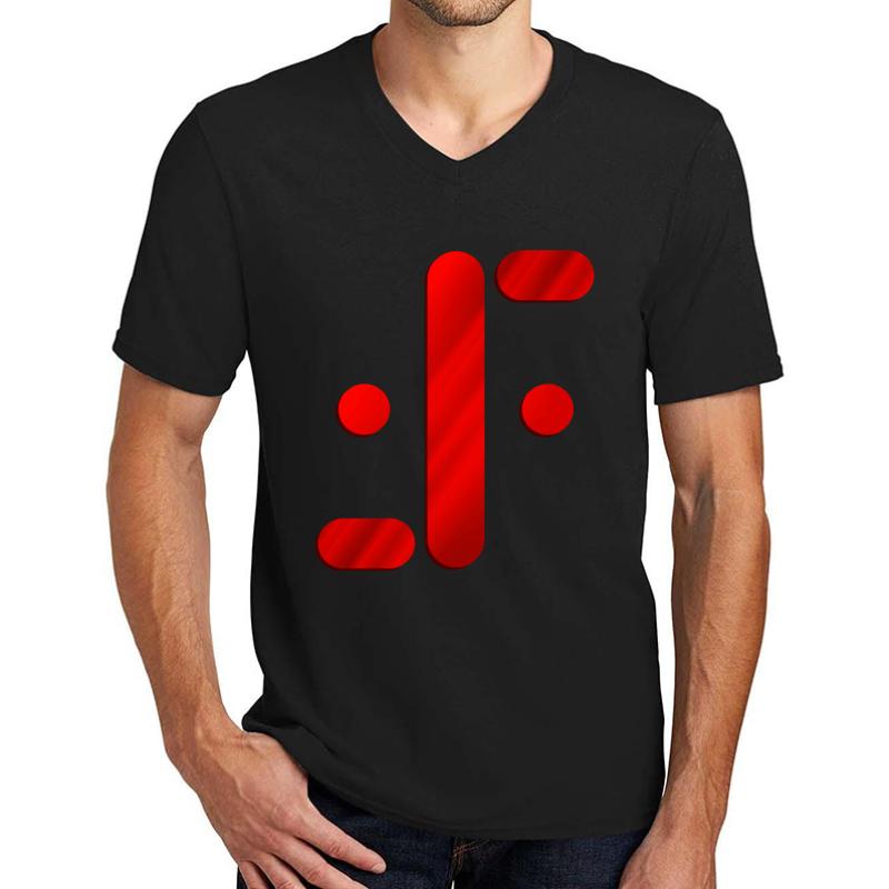 Visitor Symbol Classic 'V'  Unisex V-Neck T-Shirt Men Black