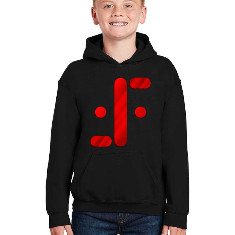 Visitor Symbol Classic 'V'  Youth Hooded Sweatshirt Boy Black