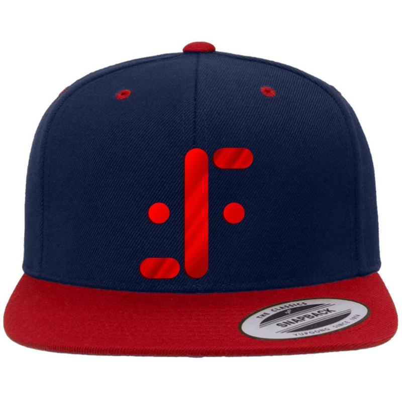 Visitor Symbol Classic 'V'  Premium Flat Bill Snapback Cap  Navy