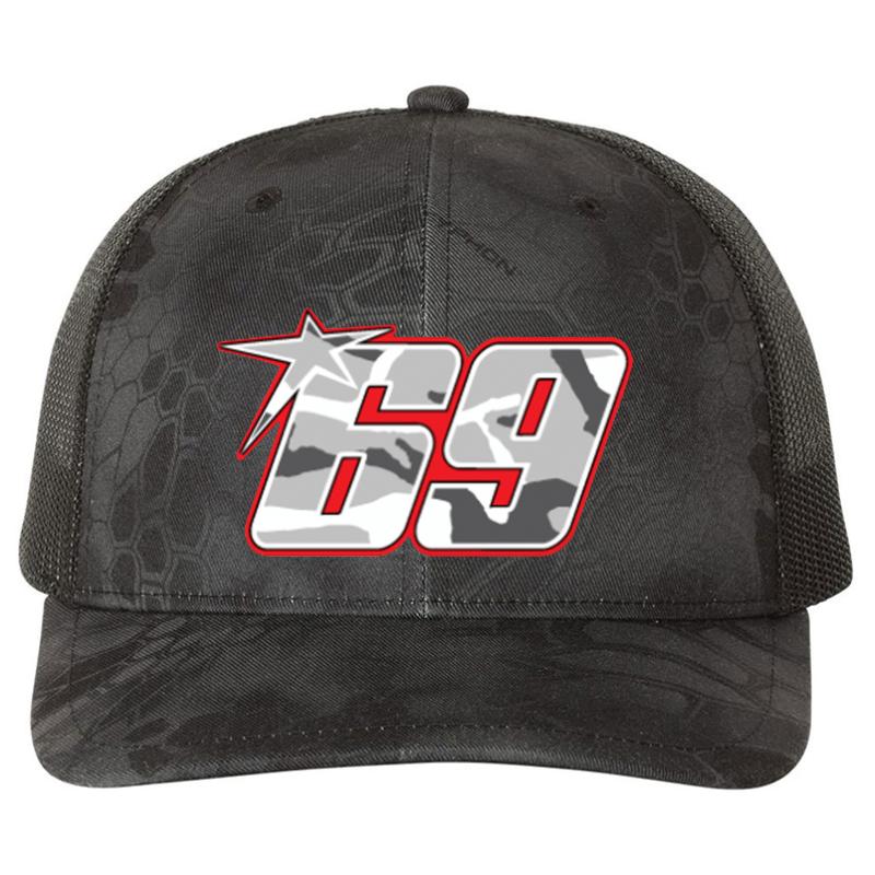 69 Nicky Hayden Richardson Premium Trucker Snapback Cap  Kryptek Typhon Black