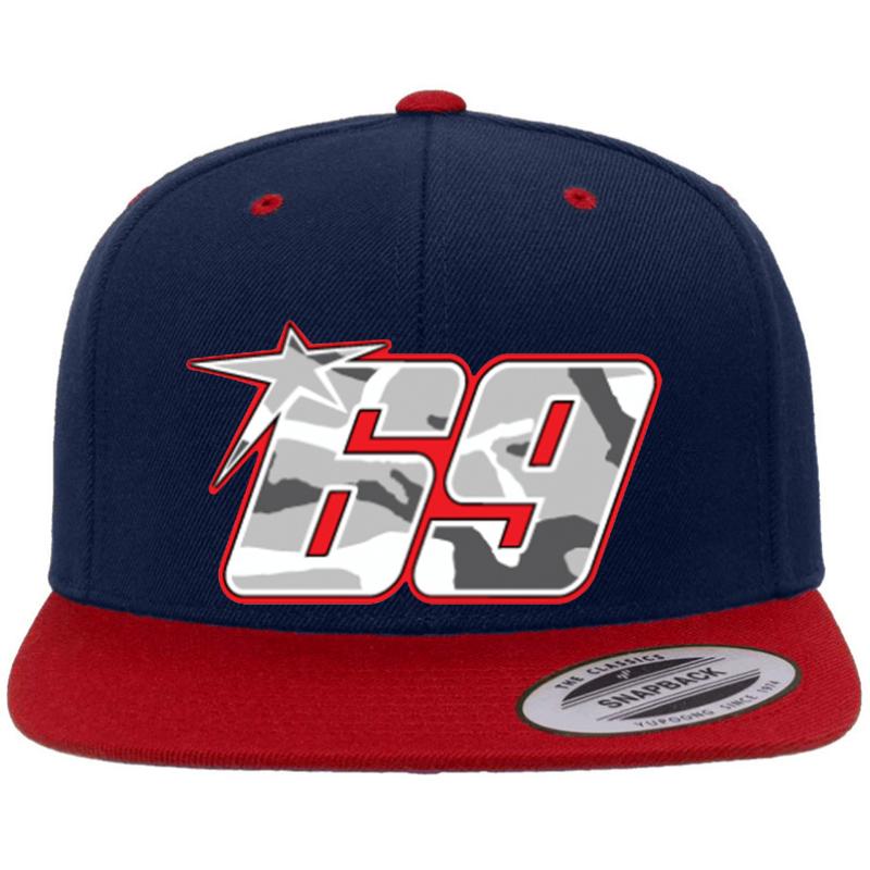 69 Nicky Hayden Premium Flat Bill Snapback Cap  Navy