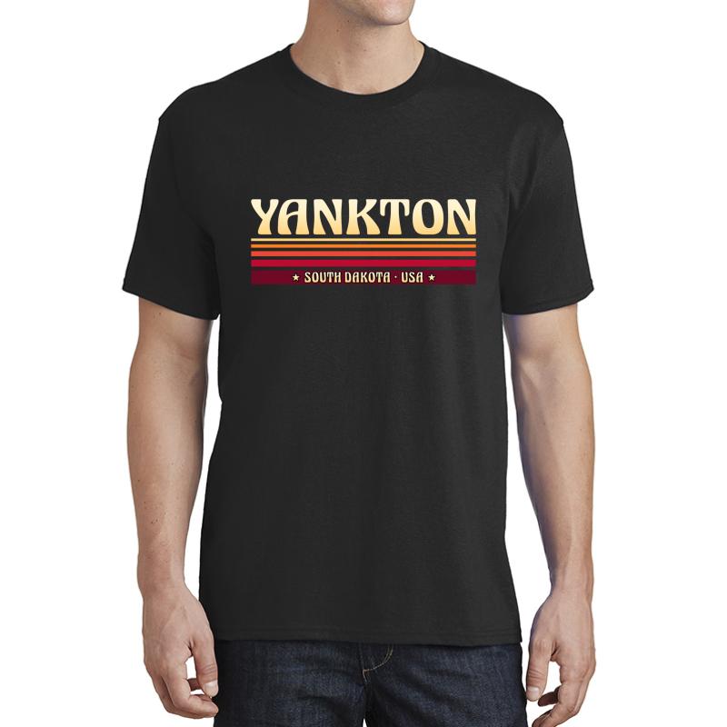 Yankton Sd South Dakota - City Souvenir Logo Design Unisex T-Shirt Men Black