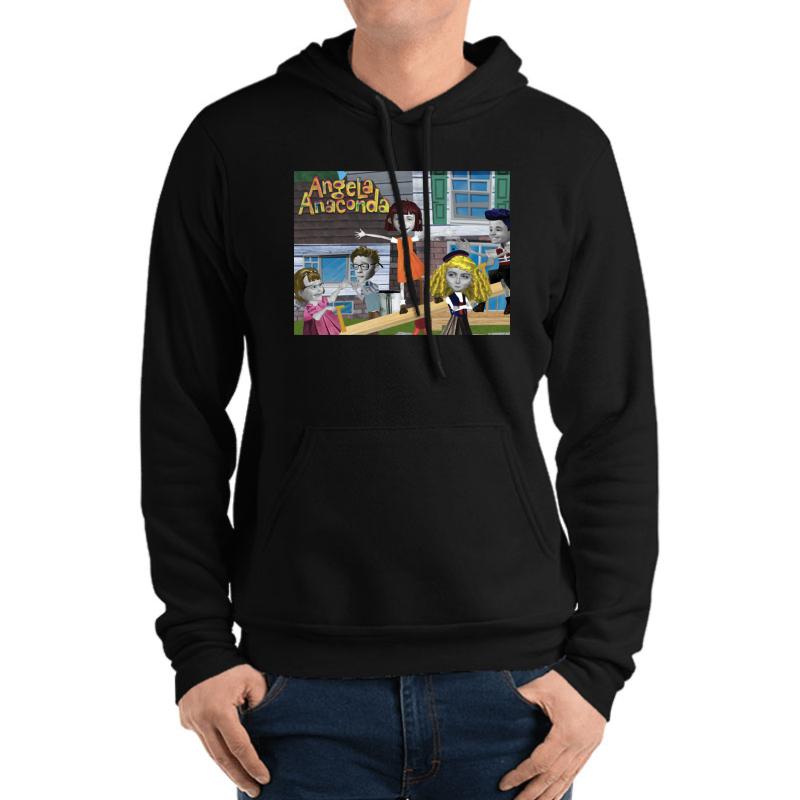 Angela Anaconda Unisex Hooded Sweatshirt Men Black