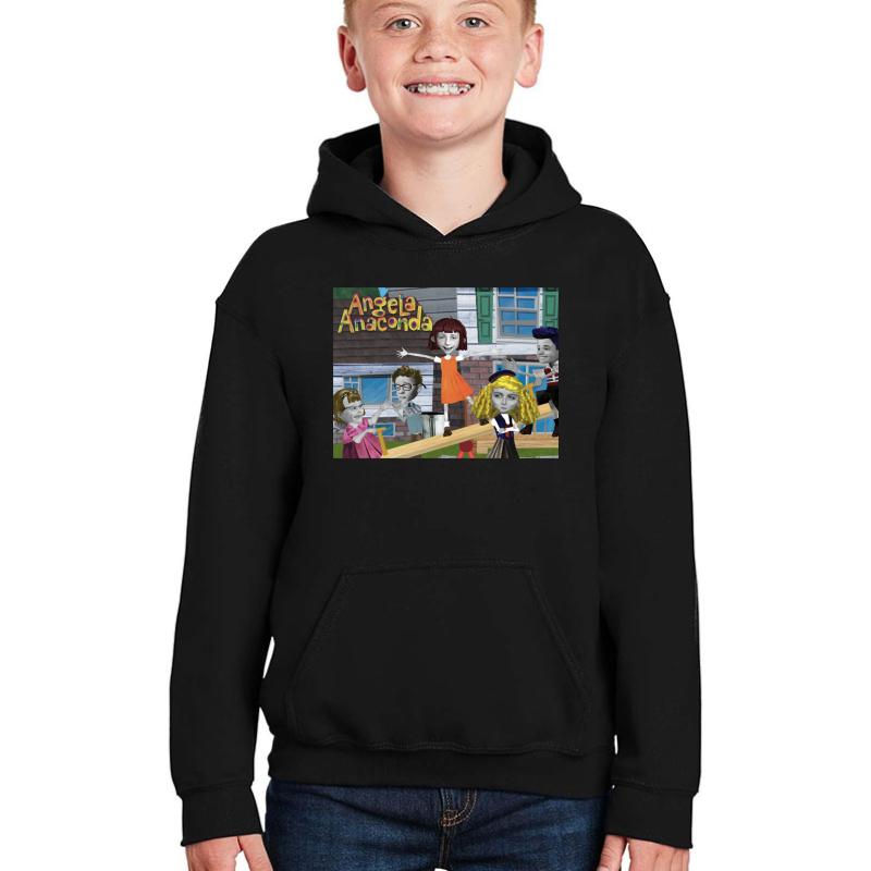 Angela Anaconda Youth Hooded Sweatshirt Boy Black