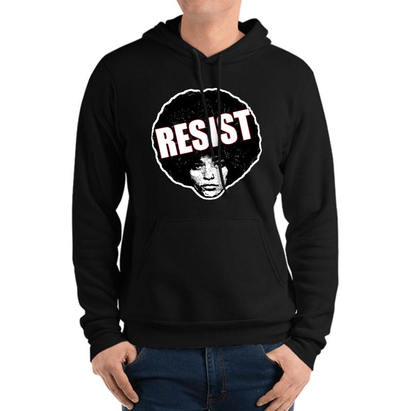 Angela Davis - Resist Black Version  Unisex Hooded Sweatshirt Men Black