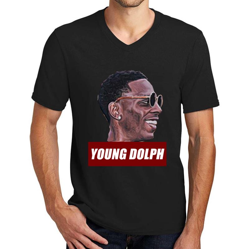 Young Dolph Unisex V-Neck T-Shirt Men Black