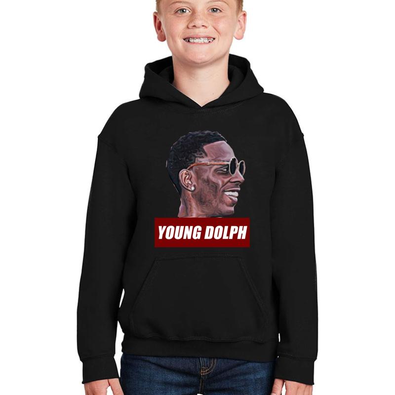 Young Dolph Youth Hooded Sweatshirt Boy Black