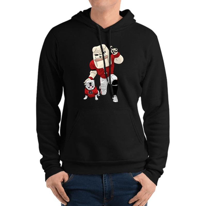 Uga & Hairy Dawg Unisex Hooded Sweatshirt Men Black