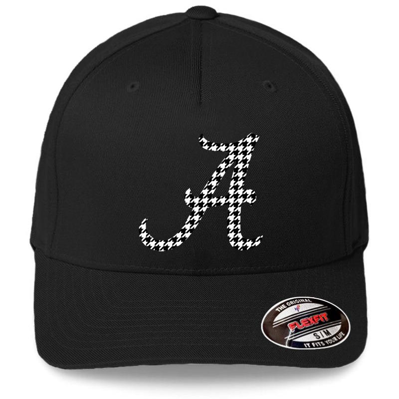 Alabama Houndstooth Flexfit Baseball Cap  Black