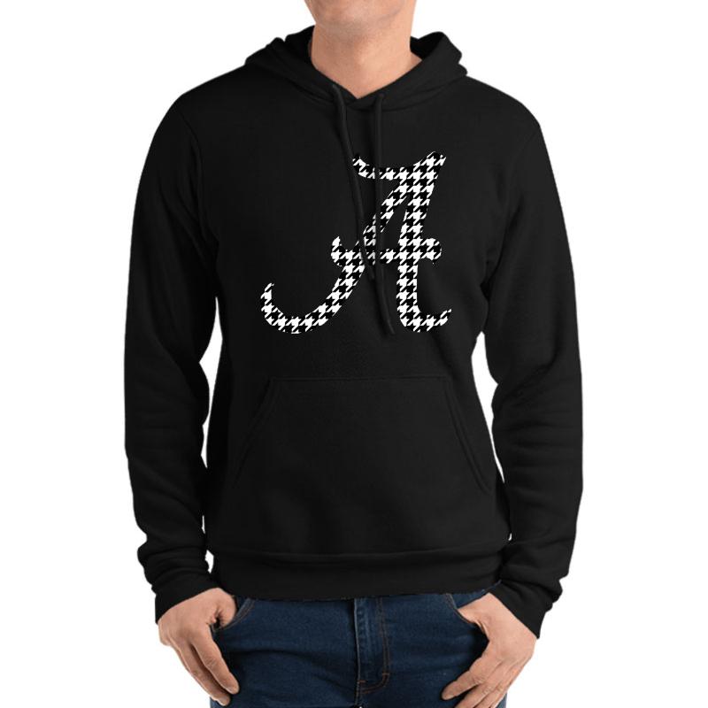 Alabama Houndstooth Unisex Hooded Sweatshirt Men Black