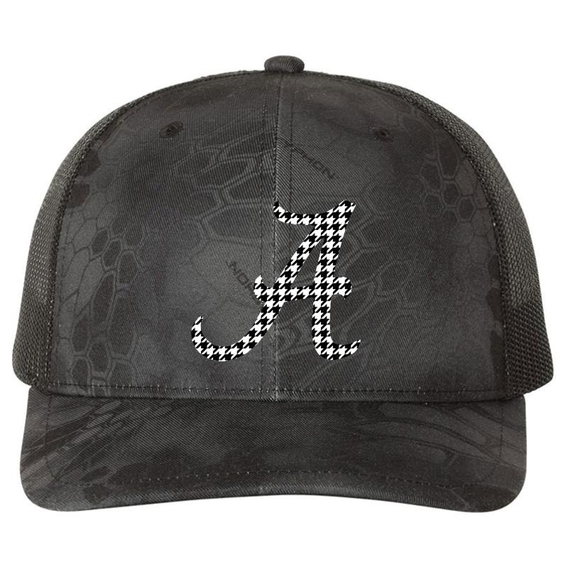 Alabama Houndstooth Richardson Premium Trucker Snapback Cap  Kryptek Typhon Black