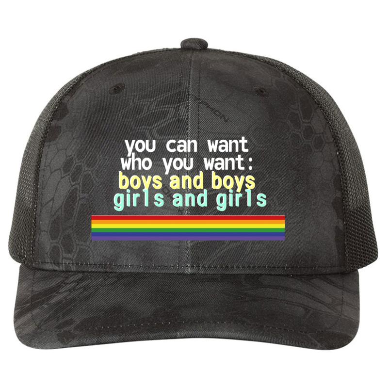 You Can Want Who You Want; Taylor Swift Lyrics Lgbtq Richardson Premium Trucker Snapback Cap  Kryptek Typhon Black