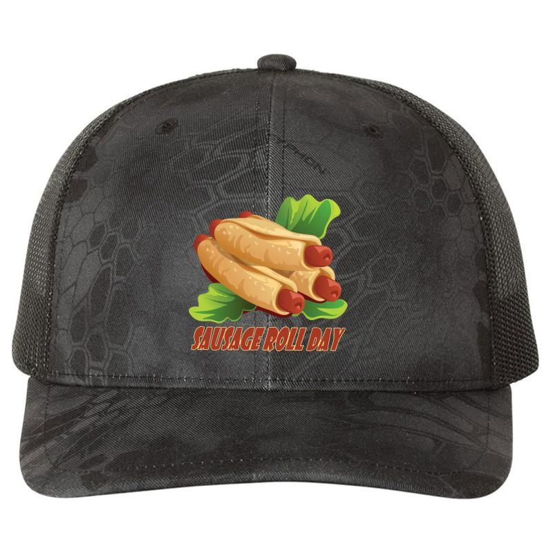 5Th June - Sausage Roll Day Richardson Premium Trucker Snapback Cap  Kryptek Typhon Black